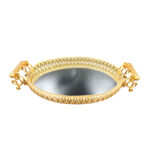 Plateau Miroir & manches – Doré